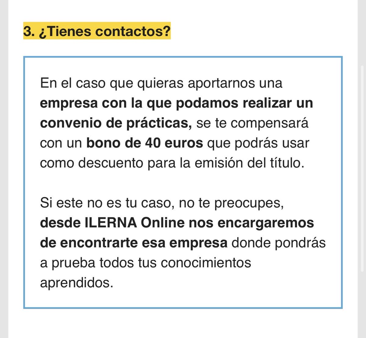AKACopi's tweet photo. Cuidado con @ILERNAONLINE @ILERNAFormacion @ILERNAfp.
No os matriculáis nunca aquí, no buscan empresa a sus alumnosy encima engañan a sus alumnos. Prometieron 40€ si encontraba una empresa de prácticas (pues en un año ellos no buscaron) y ahora me dicen que no. sinverguenzas. https://t.co/xJjNdLE5EV