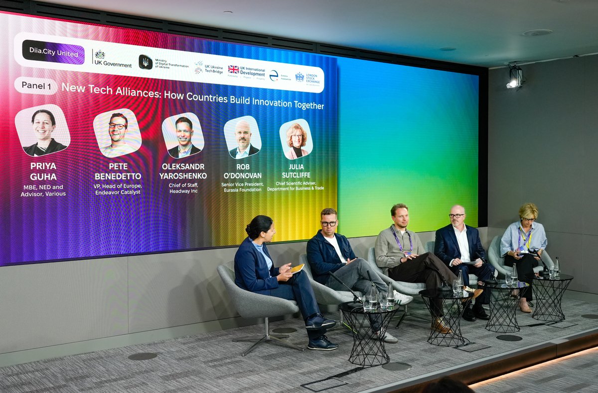 DIGITUkraine's tweet photo. 🚀 At #LondonTechWeek2026, the UK–Ukraine Tech Forum brought together founders, investors, and policymakers to strengthen innovation partnerships &amp; explore new opportunities.

🇺🇦🇬🇧 UK DIGIT is proud to support this dialogue!

Details: https://t.co/PnbNxATpap https://t.co/iejQ16oHB3
