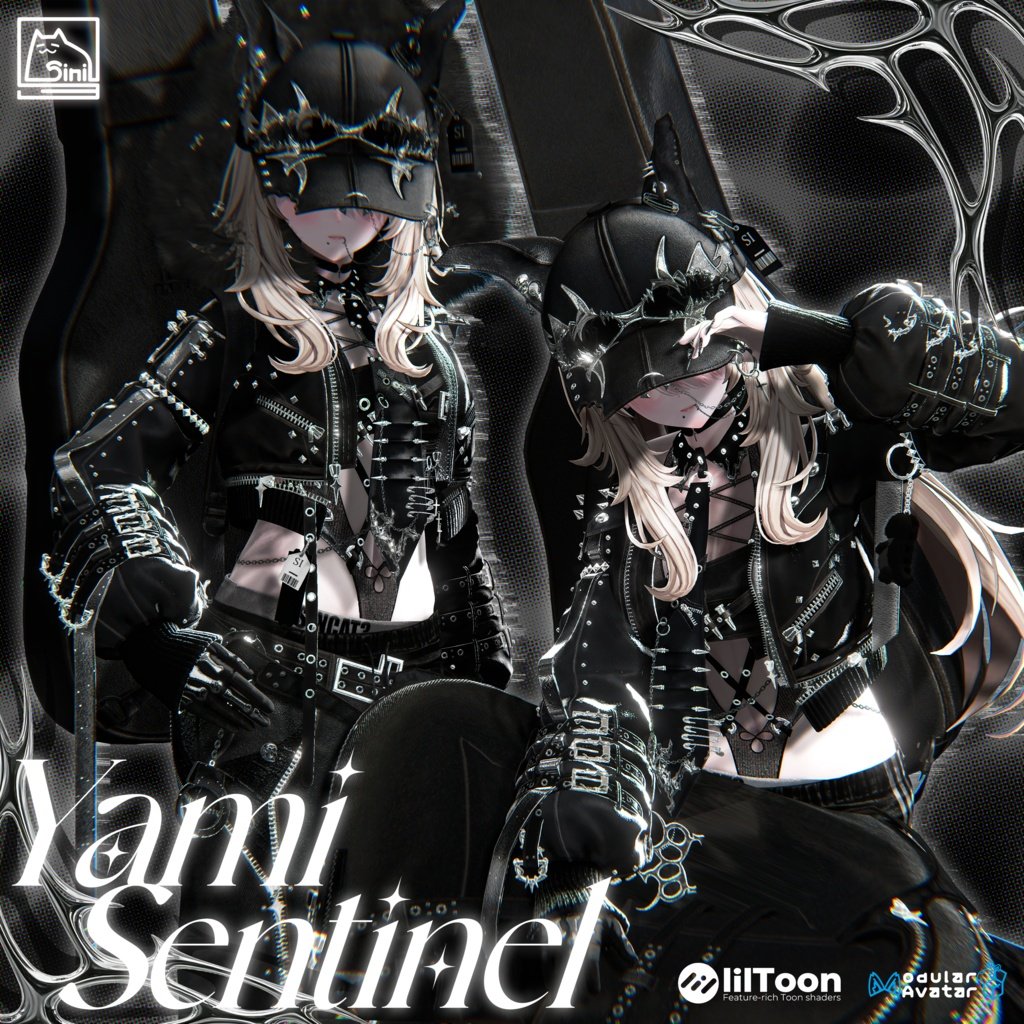 Sinicat3_'s tweet photo. 🌟セール中 𝐒.𝐂 𝟐𝟗【21 Avatars】 Yami Sentinel

重厚感のあるブラックレザーをベースに、スタッズ・ジップ・チェーンを贅沢に散りばめたダークスタイル。

無骨なシルエットの中に、繊細なディテールと退廃的な美しさを落とし込みました。

フード付きキャップやフェイスアクセサリーが、よりミステリアスで存在感のある印象に。

闇の中でも視線を奪う、センチネルスタイルをお楽しみください。

𖤐・６月２８日まで割引価格で販売いたします・𖤐

通常価格　
単品 1,800円　FULL PACK 4,200円

記念ウィーク特価
単品 1,260円　FULL PACK 2,940円
開催期間 ：2026年6月16日〜6月28日

#Sinicat3 #RT #booth_pm