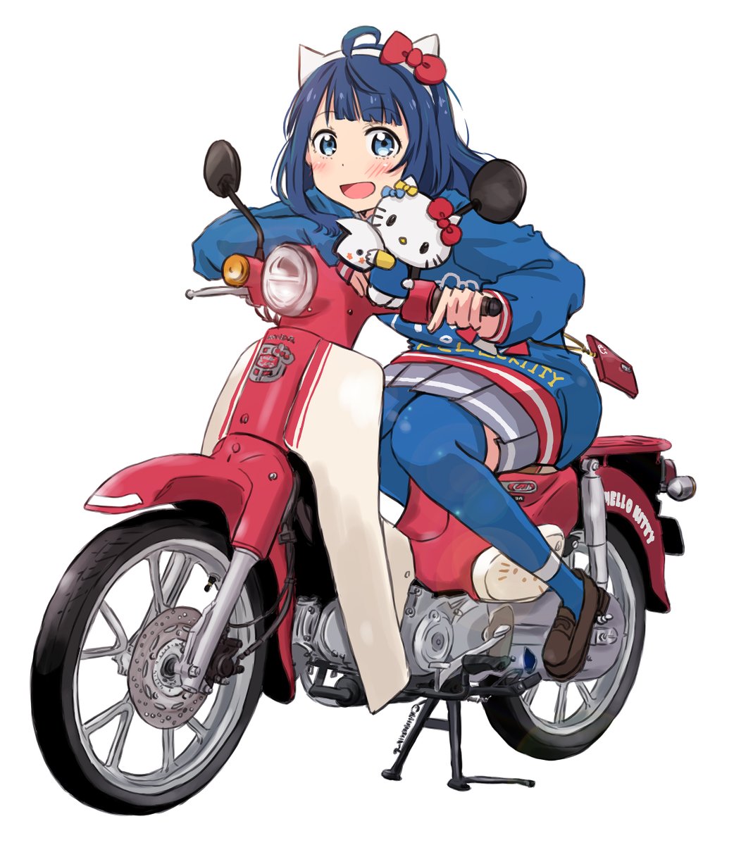 「カブ110 ハローキティバージョンは50と110で出してました 50がスポークで」|まるよのイラスト