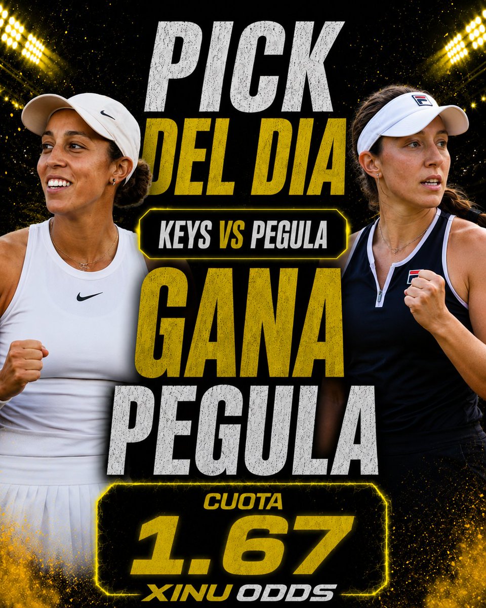 xinuodds's tweet photo. Pick del día 🎾
Pegula llega más sólida y me parece favorita en este duelo ante Keys. Vamos con su victoria.
#PickDelDia #TennisTips #ApuestasDeportivas #XinuOdds https://t.co/eZszVz7TaO