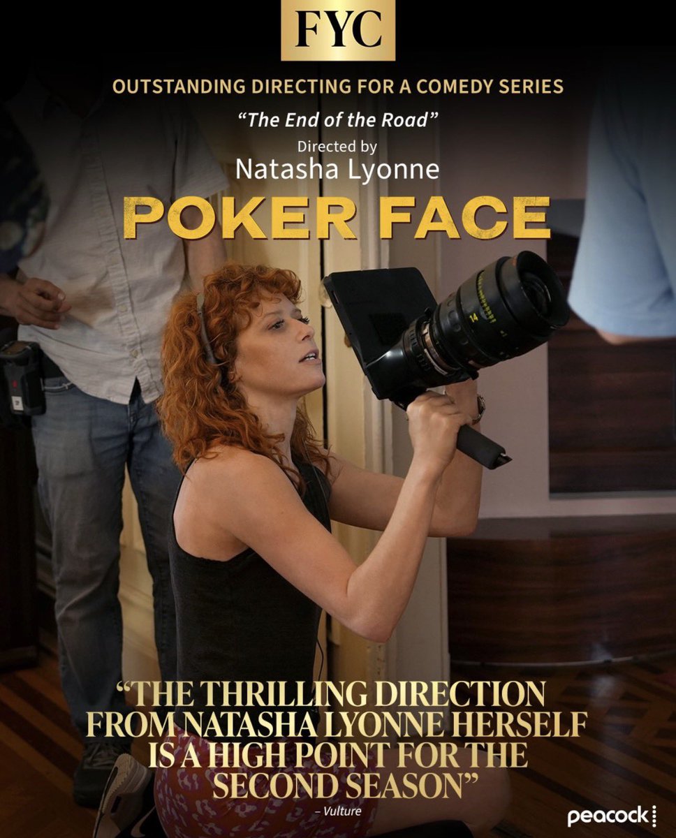 Poker_Face_News's tweet photo. FOR YOUR EMMY CONSIDERATION

Poker Face "The End of the Road" directed by Natasha Lyonne

Outstanding Directing for a Comedy Series https://t.co/crt52WNxP5