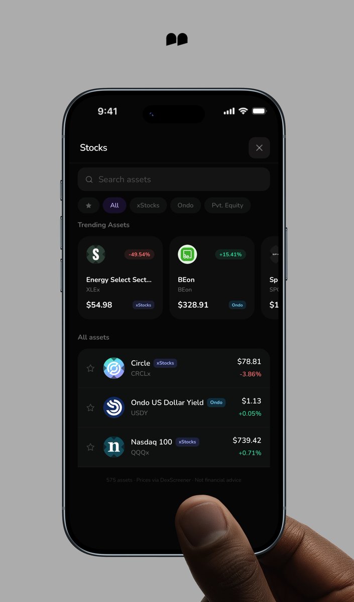 0xKaash's tweet photo. @inno_ox @solana Who needs a broker when your phone number is the only account you need? @MardiPaydotin — xStocks, Ondo, and private equity, all in one https://t.co/WSkzWyq7v6