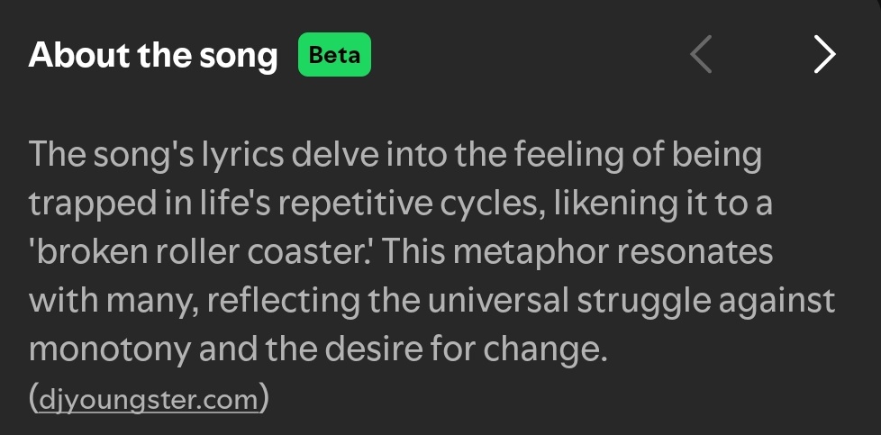 Yoon_kookie97's tweet photo. Merry Go Round lyrics delve into the feeling of being trapped in life's repetitive cycles, likening it to a broken roller coaster.

This metaphor resonates with many, reflecting the universal struggle against monotony &amp; the desire of change. https://t.co/oEMsKEOIKF