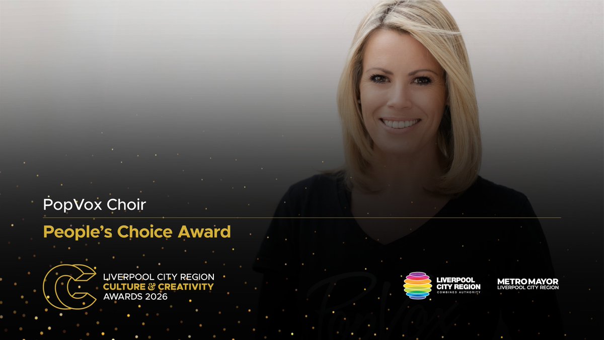 LpoolCityRegion's tweet photo. #LCRCultureAwards 📷 And that’s a wrap on the 2026 LCR Culture & Creativity Awards

Thank you to all the guests and finalists that joined us last night.

Congratulations to all our winners: 
People's Choice Award- @PopVoxChoir 
Excellence in Film and TV- @FilmLiverpool 
Environmental Award- Andrew Salim
Arts Organisation of the Year- @liverpoolphil