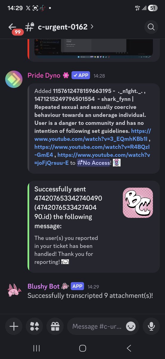 puresilverslop's tweet photo. RESOLVED
literally no clue what took them almost 3 weeks to review an "urgent" ticket but at least they finally took some action.
#dandysworld #blushcrunch https://t.co/yJ4O3pQujv