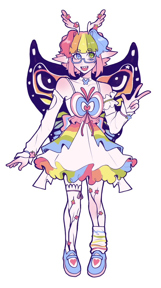 fawnfangs_VT's tweet photo. 🩷🌈 a quick re-intro! 🌈🩷

(˶˃ ᵕ ˂˶) i'm fawn! ur chaotic + creepycute changeling vtuber!

living in the space between realms (something humans call the backrooms) i am here to spread whimsy! 

i ♡ stories, cozy games &amp; horror! im silly &amp; definitely DON'T want to eat you! https://t.co/lDqETdqrbI
