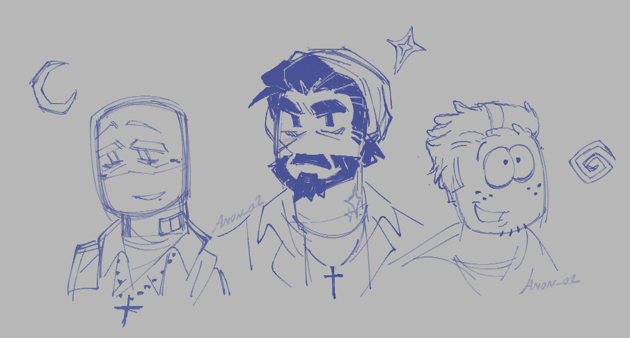 anonphighting's tweet photo. yknow what I actually forgot to post these here. hi you three. i need to draw you again https://t.co/6rBIKfJ9jg