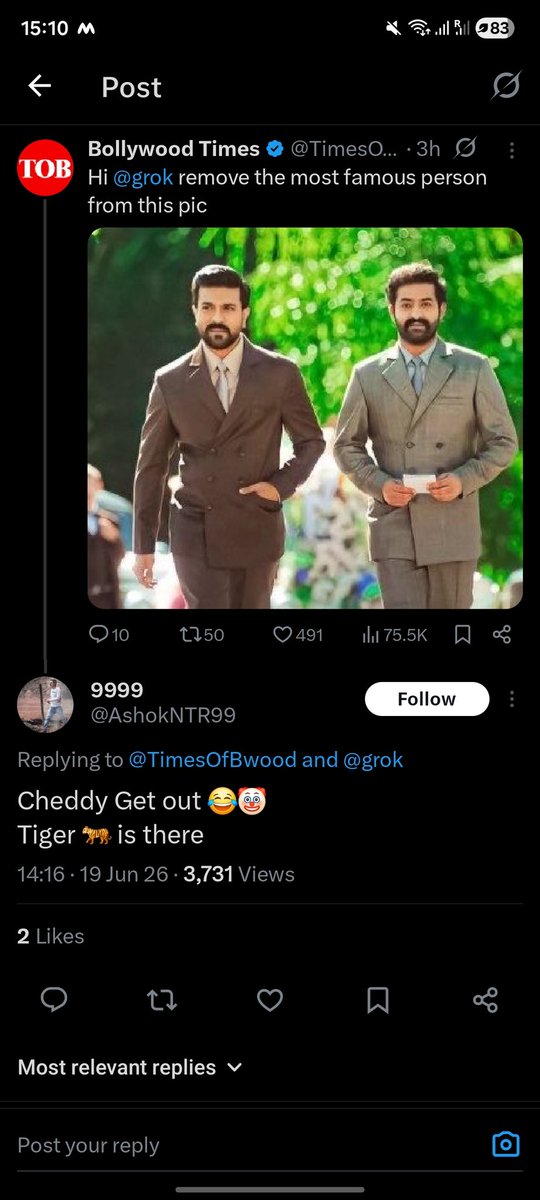 Postivebro09's tweet photo. My friends ask why are you always on X. For posts like these. 
#RamCharan #NTR ##Pawankalyan
#Maaintibangaram #X https://t.co/5d2co7qFNf