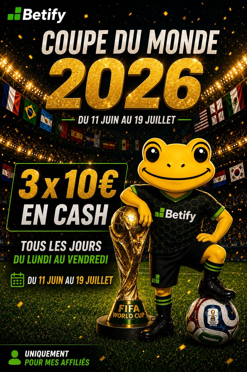 BetClem_'s tweet photo. 🎁 JEU CONCOURS 🎁 3X10€ 💸 EN CASH À GAGNER CHEZ BETIFY!🟢

POUR PARTICIPER :
👉 FOLLOW @BetClem_ &amp; @Betify
👉 LIKE ❤️ + RT ♻️ CE POST 
👉 Commente ton pseudo 💬

Inscris-toi ici 👇
https://t.co/DaTf90iBoC
🎁 50% de ton 1er dépôt offerts +10€ en cash

⏳ TAS lundi à 14h00🕛 https://t.co/yHH90HFdbW