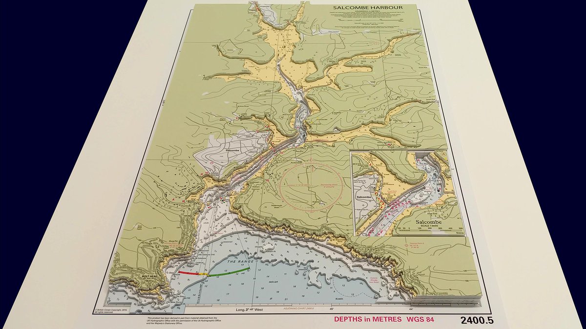 Landfall3DArt's tweet photo. ⚓ Nearly ready for framing: a bespoke hand-cut 3D model of Salcombe Harbour, created from an Imray nautical chart. Layer by layer, the harbour and coastline come to life. Bespoke chart &amp; map art: https://t.co/Xjxm76NdSO #Salcombe #Devon https://t.co/3ZxR6wdbNb