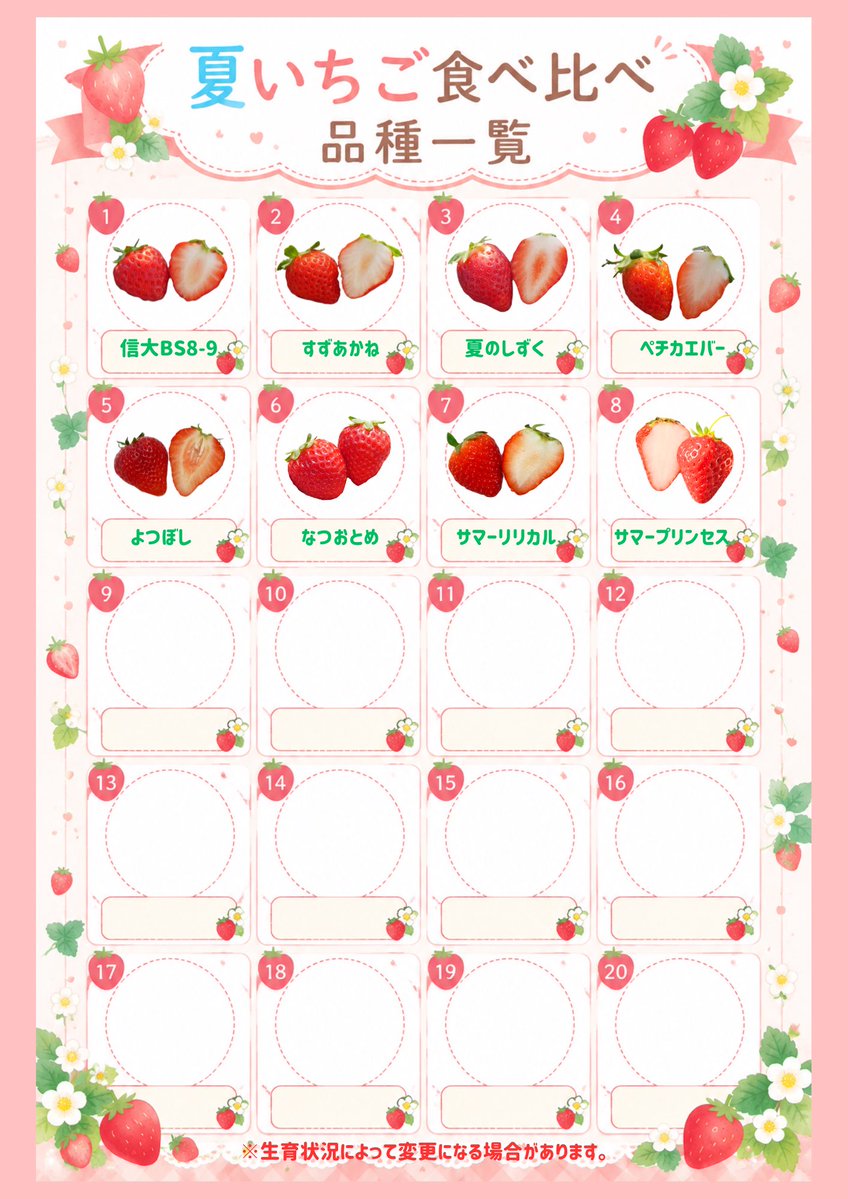 ichigotsumi1523's tweet photo. いちご当てはめていくのかわいいです🍓🍓🍓
夏いちご食べ比べ会は
一般ではお買い求めできないいちごもあつまりますのでぜひ夏いちごを満喫してください🍓☀️☀️☀️

https://t.co/vhQFFlyT5B https://t.co/vYVCSrQ0d3