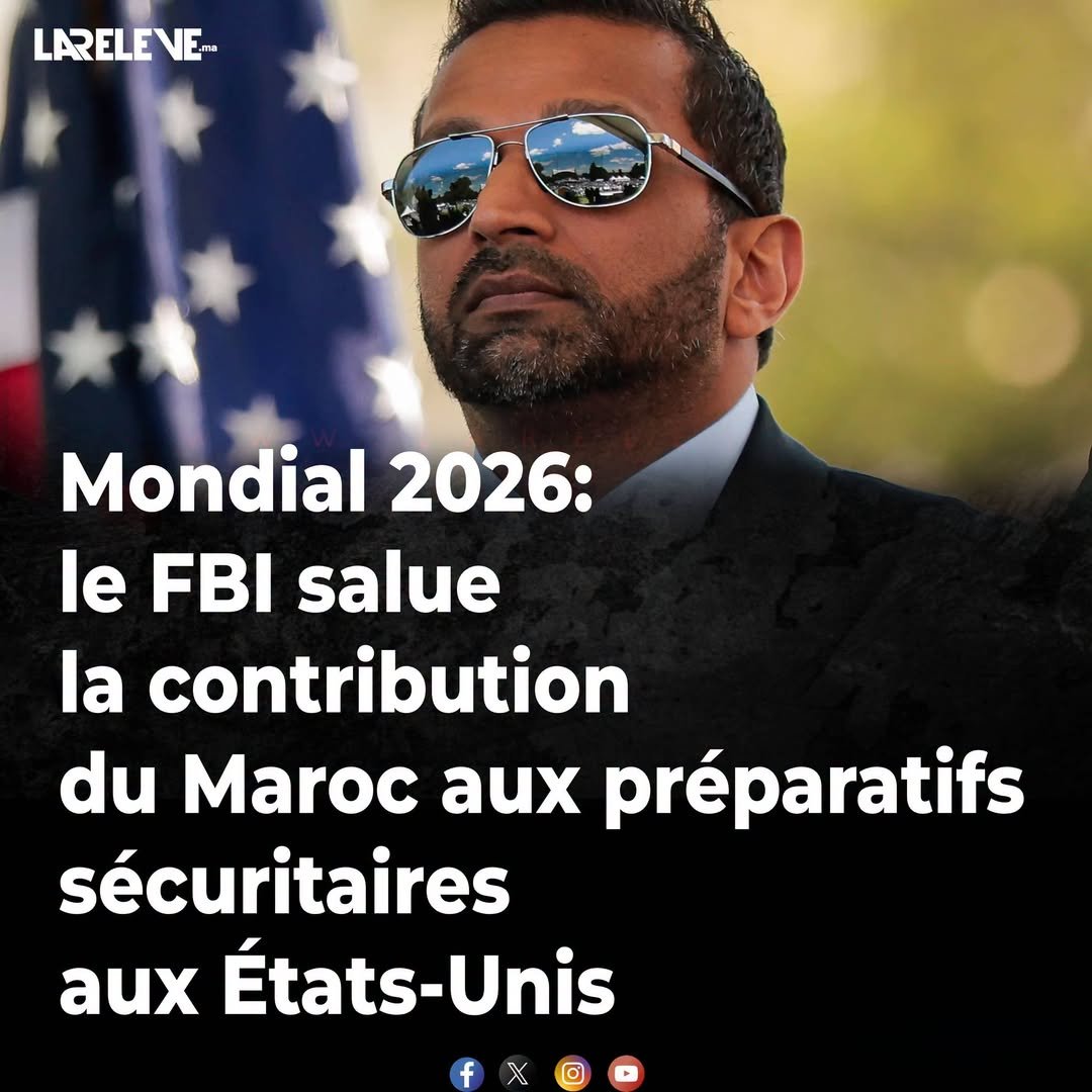 sitelareleve's tweet photo. Mondial 2026: le FBI salue la contribution du Maroc aux préparatifs sécuritaires aux États-Unis
https://t.co/8Hu3bgoNUg https://t.co/k4pkASIaax