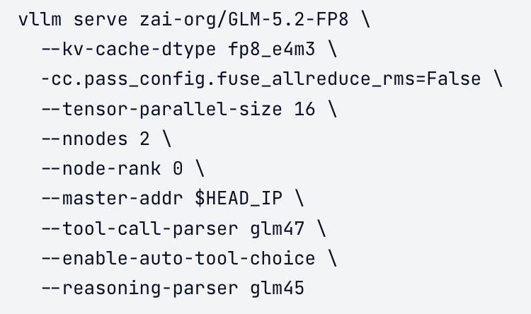 protomachine's tweet photo. @simonw @GroqInc @cerebras GLM-5.2 uses the same reasoning formatting they have used since GLM-4.5 and the same tool-calling formatting they have used since GLM-4.7

it will be very worth it for @cerebras to support GLM-5.2 because many/most of their GLM-4.7 customers should be able to trivially upgrade. https://t.co/9dbaVXm7QL
