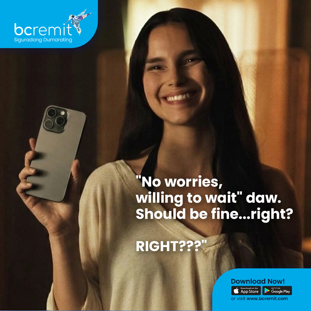 bcremit's tweet photo. Dapat sinend mo through @bcremit. Kanina pa siya nandito. 😱#BCRemit https://t.co/42BBhbhNKl