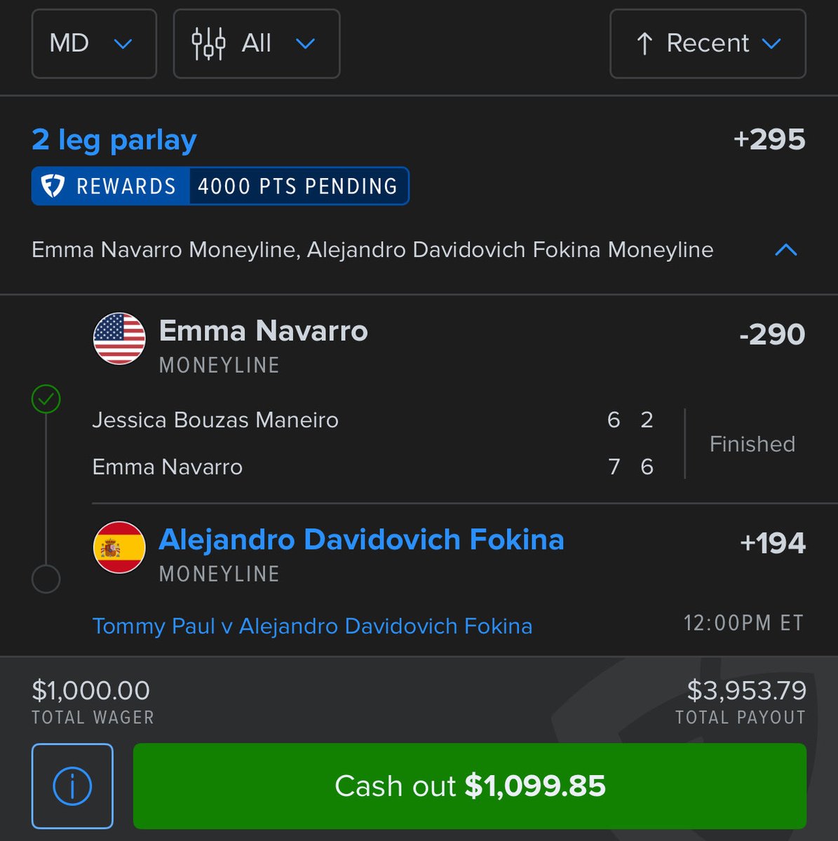 BINKLLCS's tweet photo. One more game we fading Tommy Paul for this one. He has beat Alejandro Davidovich in their last 5 matches. Something has to give. https://t.co/E8Rj6RuOHR