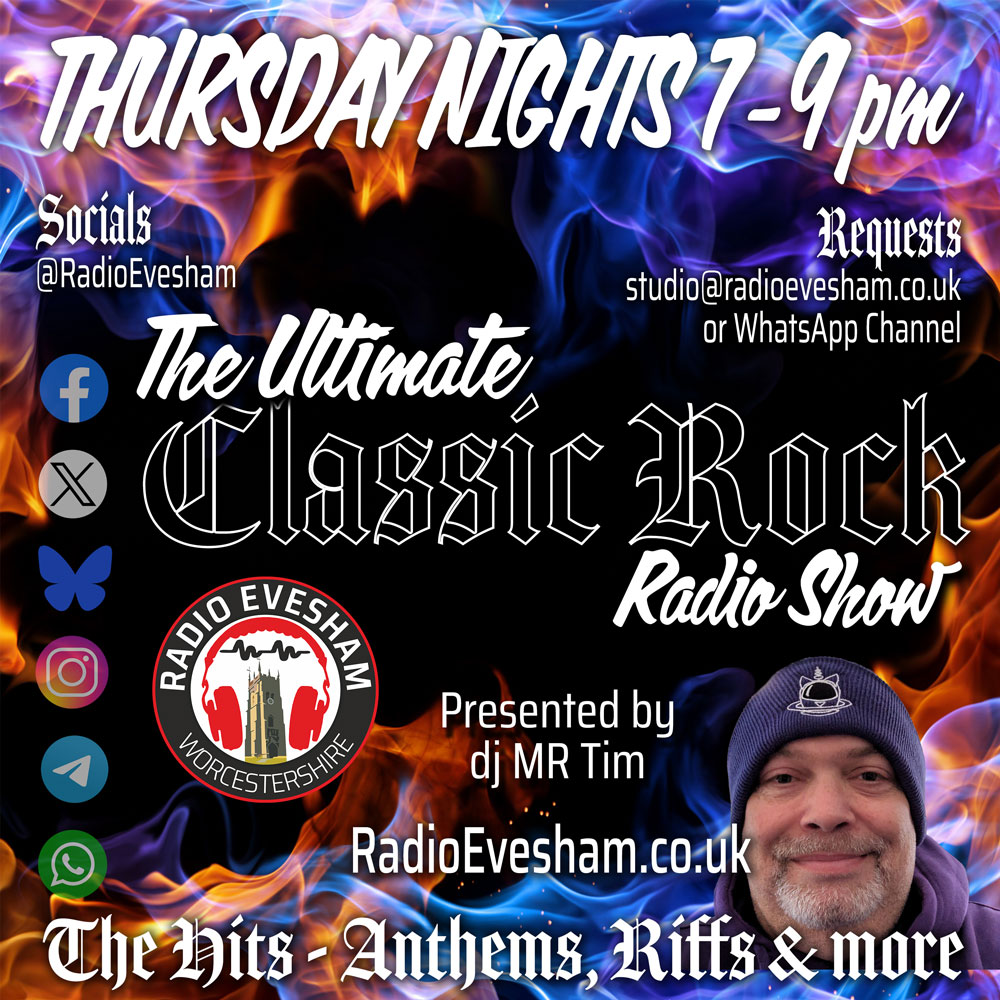 RadioEvesham's tweet photo. The Ultimate Classic Rock Show is confirmed 👀🎙️🙏🏻

Getting closer to our launch day 🚀 https://t.co/BHYcsAt56f