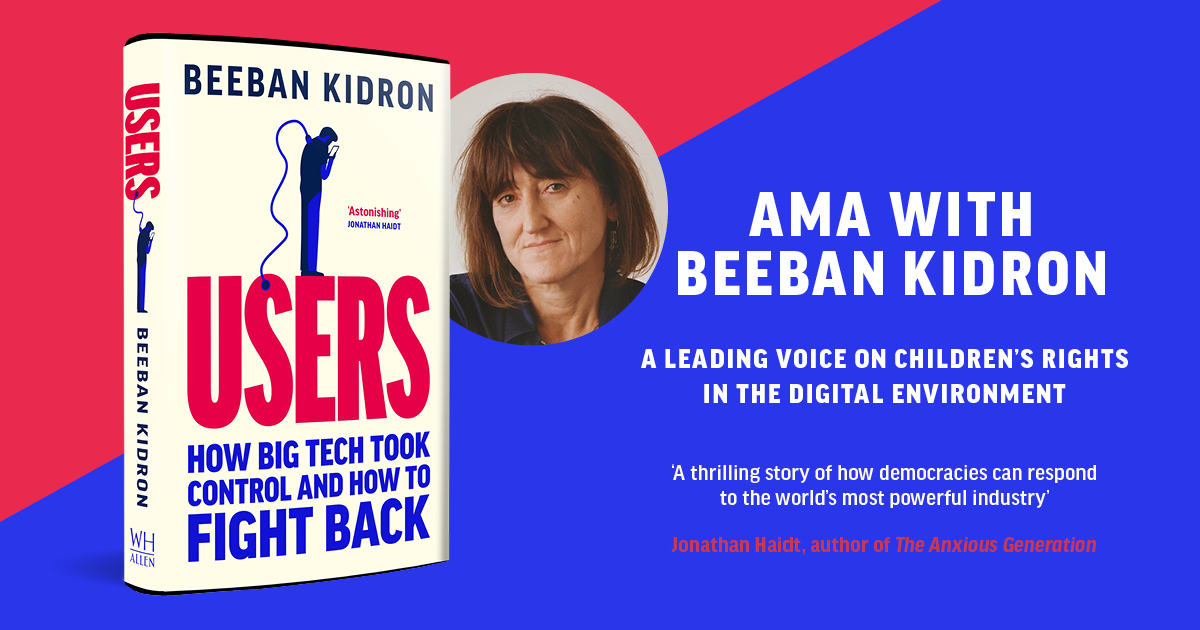 MumsnetTowers's tweet photo. 📣We're delighted that leading digital rights campaigner, peer, &amp; film director Beeban Kidron joins us for an AMA next week, to mark the publication of her book 'USERS: How Big Tech Took Control and How to Fight Back'.

Head to the link to ask your Qs!  https://t.co/7RwQKuQJVj https://t.co/uz5JTq87qr
