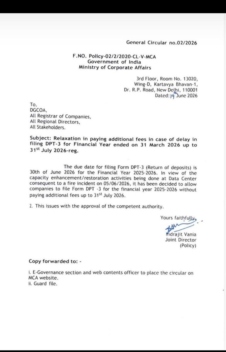 PratibhaGoyal's tweet photo. DPT-3 due date extended! https://t.co/MUiEwkHBCi