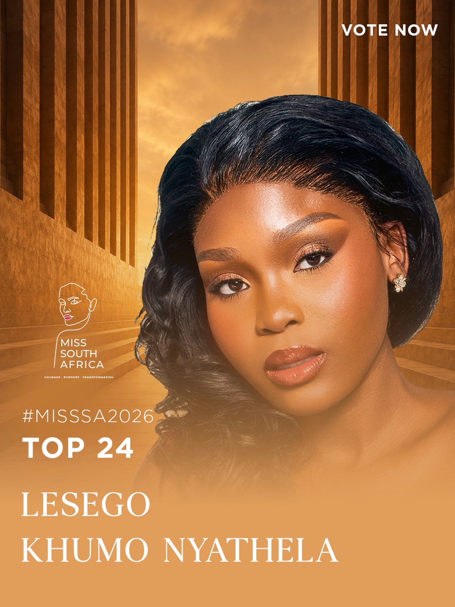 Official_MissSA's tweet photo. Introducing the #MissSA2026 Top 24 ✨🇿🇦

Meet Lesego Khumo Nyathela, 30, from Springs, representing Gauteng.

A model and entrepreneur, her EYA initiative focuses on Health and Wellness.

#MissSA2026  #Top24 #EmpowerYouthAfrica https://t.co/2O2GTnAiZM