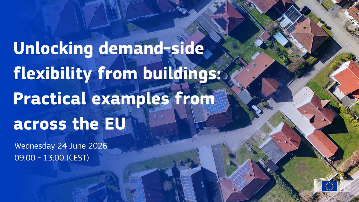 Energy4Europe's tweet photo. Join our #BetterHomesPartnerships online workshop where experts and stakeholders will share practical examples and experiences of 'Unlocking demand-side flexibility from buildings' 
📅 Wednesday 24 June
⏰09:00 - 13:00 (CEST)
👉 https://t.co/RgquQq0TtS https://t.co/8xzJrsmQcv