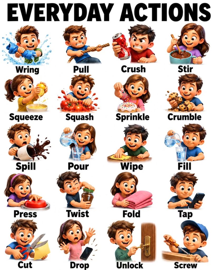 WordUpgrade's tweet photo. Every day actions vocabulary✅️👇 https://t.co/CFNNEaGImU