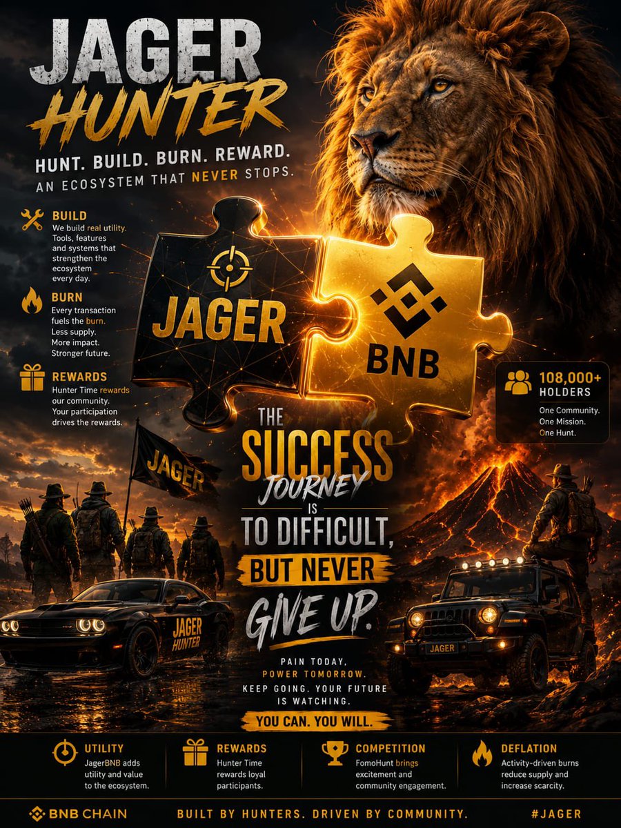 OviviuS's tweet photo. π¦ JAGER π€ BNB
Build. Burn. Reward.
Strong communities aren't built overnight. They are forged through conviction, patience, and action.
108,000+ holders. One mission. One hunt.
HODL. Our time will come. π₯
#JAGER #BNB #JagerHunter #BuildBurnRewards https://t.co/zKidc88vEn