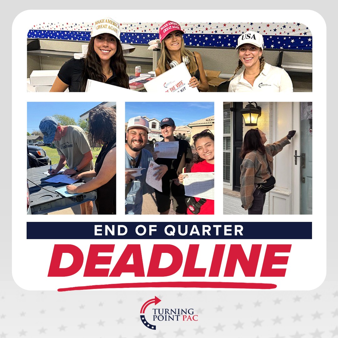 turningpointpac's tweet photo. The Left isn't waiting. They're organizing, fundraising, and fighting for every seat. If we sit back, we lose. If we act now, we win. Join the fight.