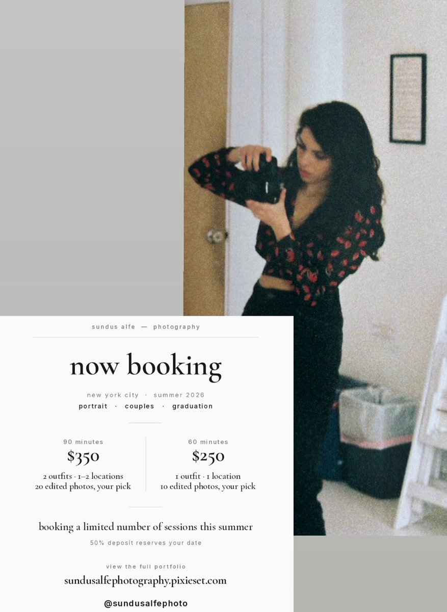 sun_girlxo's tweet photo. NYC, I’m booking photoshoots!

I’ve loved being behind a camera for as long as I can remember. Few things bring me more joy than taking one look at someone and immediately knowing how to bring out their best features. It’s like creating magic.

Portfolio: https://t.co/cQtrJ6iBCo https://t.co/WQYtDT0wcm