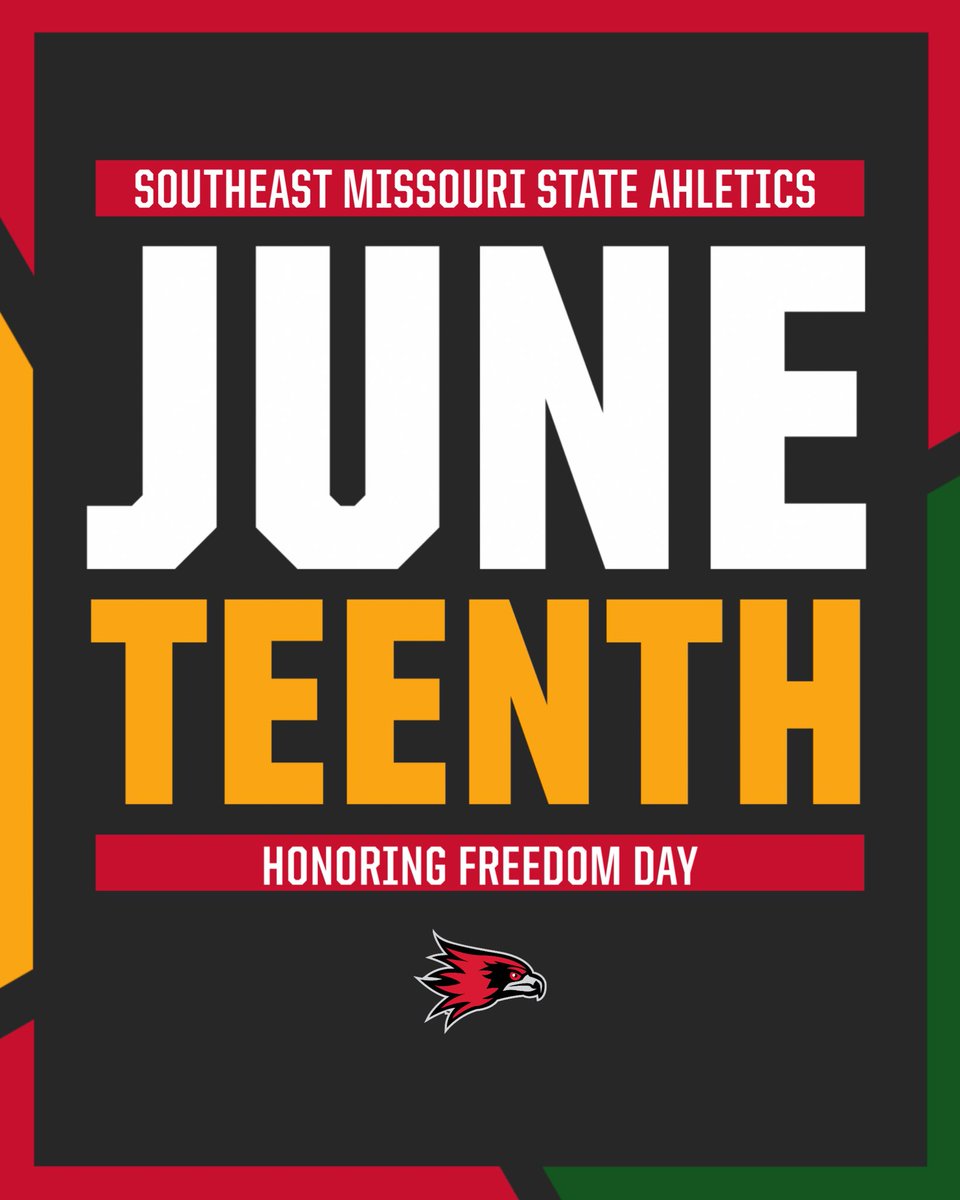 SEMORedhawks's tweet photo. Happy Juneteenth from SEMO Athletics! https://t.co/28Rb1AqgqK
