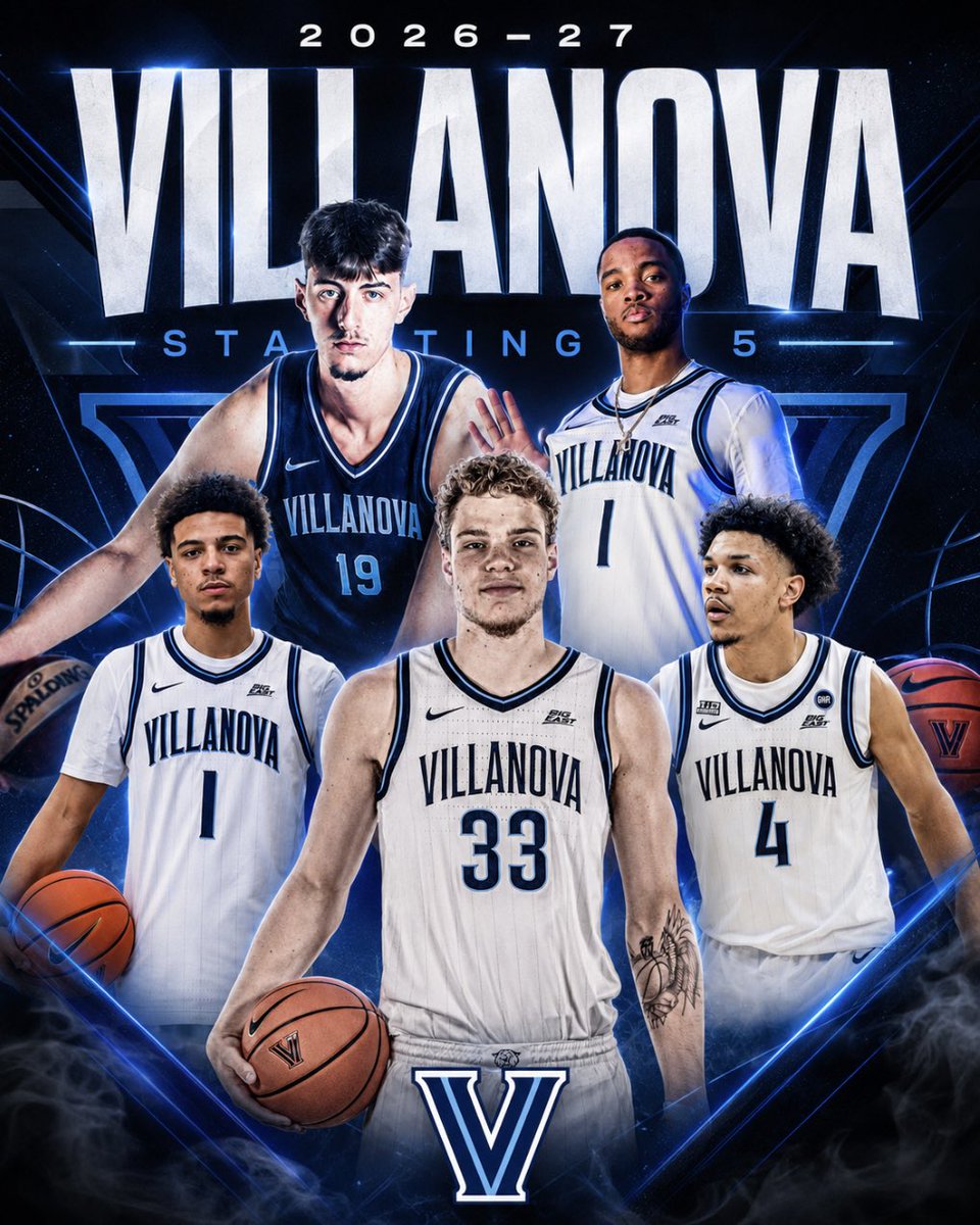 NovaKnowsBall's tweet photo. Villanova 26'-27' Potential Starting 5. 

Could this team win a National  Championship https://t.co/xG9bSuqRE3