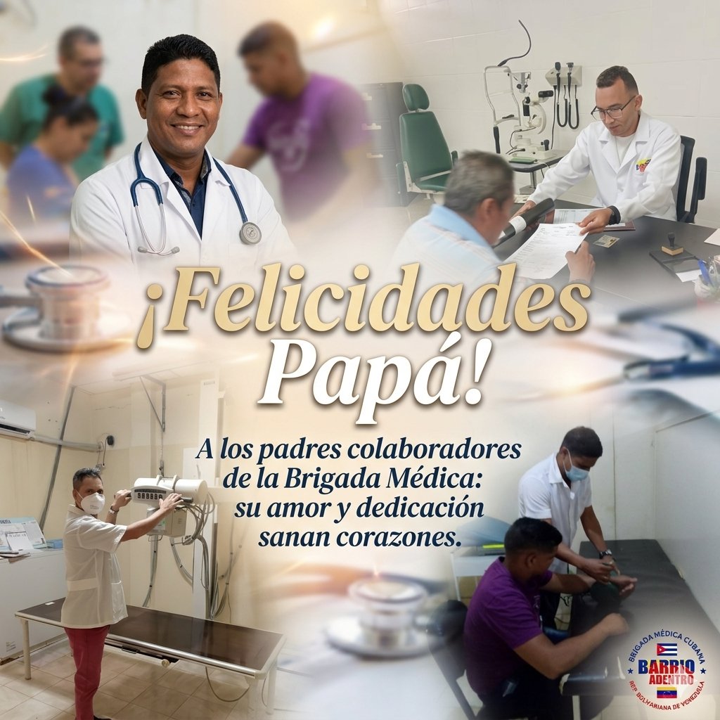 cubacooperaven's tweet photo. ¡Feliz Día de los Padres a los gigantes de nuestra Brigada Médica! 💪✨ Hoy celebramos a esos hombres extraordinarios que combinan la ternura de ser papás con la valentía de defender la salud en cualquier rincón. ¡Muchas felicidades en su día! 🎈🇨🇺 https://t.co/yaaiKkCvdf