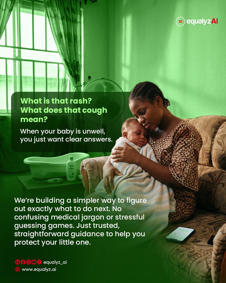 equalyz_ai's tweet photo. When something feels wrong, the hardest part is often knowing what to do next.

For many mothers, that moment comes with questions, worry, and the need for clear guidance they can understand and trust.

Something thoughtful is coming.

A trusted way for mothers to get health guidance in the languages they understand best, whenever they need it.

Coming Soon...

@MotherAndChild  @AllianceOfHer @mothersociety7 @MothersatWork @TheMothersForum @Nigerian_Mother @MDC_walk_run @WomensHealthMag 

#EqualyzAI #ComingSoon #MaternalHealth #ChildHealth #DigitalHealth #HealthAccess