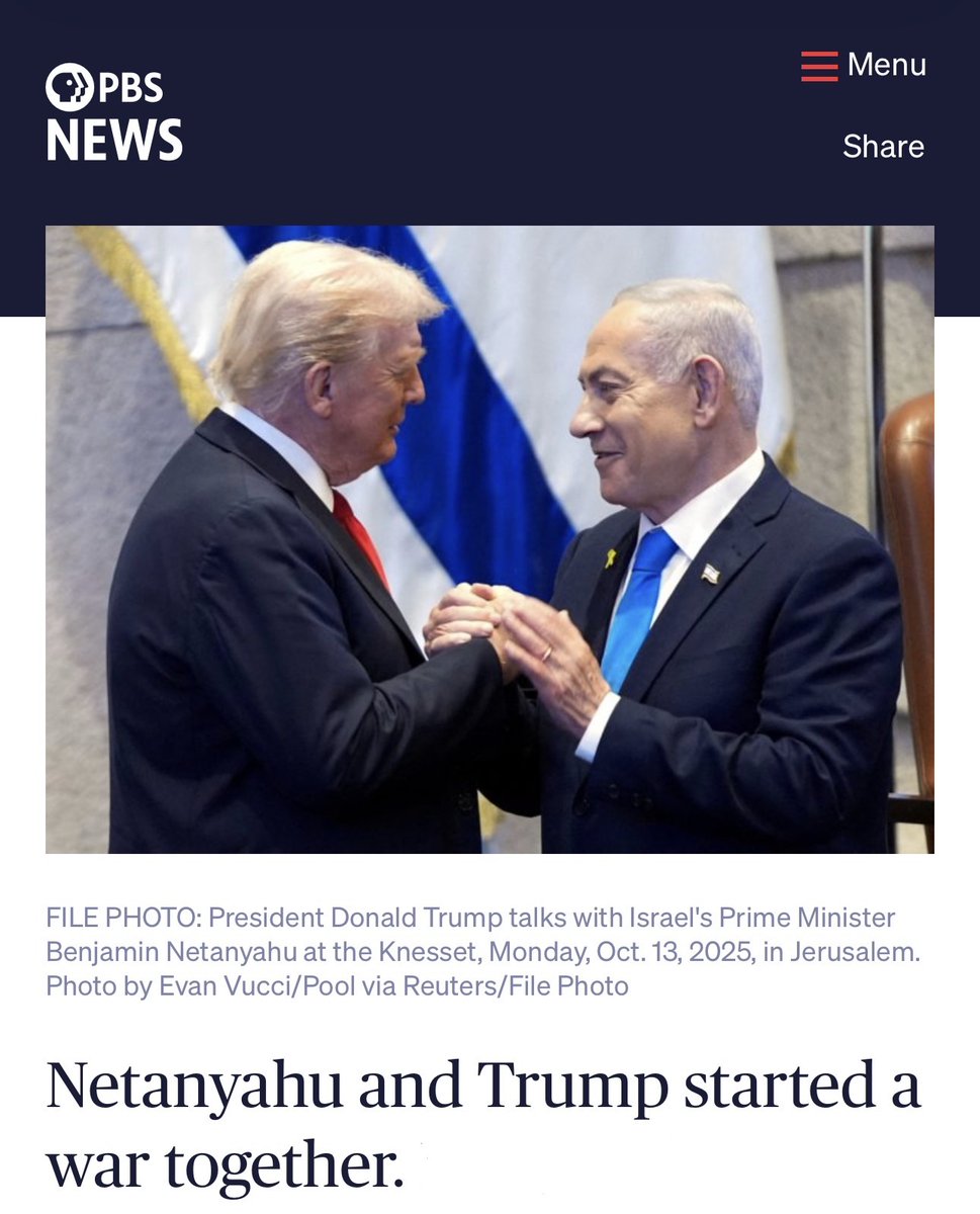 Galactatica's tweet photo. @ShoreJames40880 @GeneralMCNews “US should never gotten in the middle of the two retards wanting to fight”

You can say that again. This is what happens when we have a US president who trusts lsrael intelligence over his own country’s intelligence; and what a pretty ironic statement too. https://t.co/kqpoxBwPCb