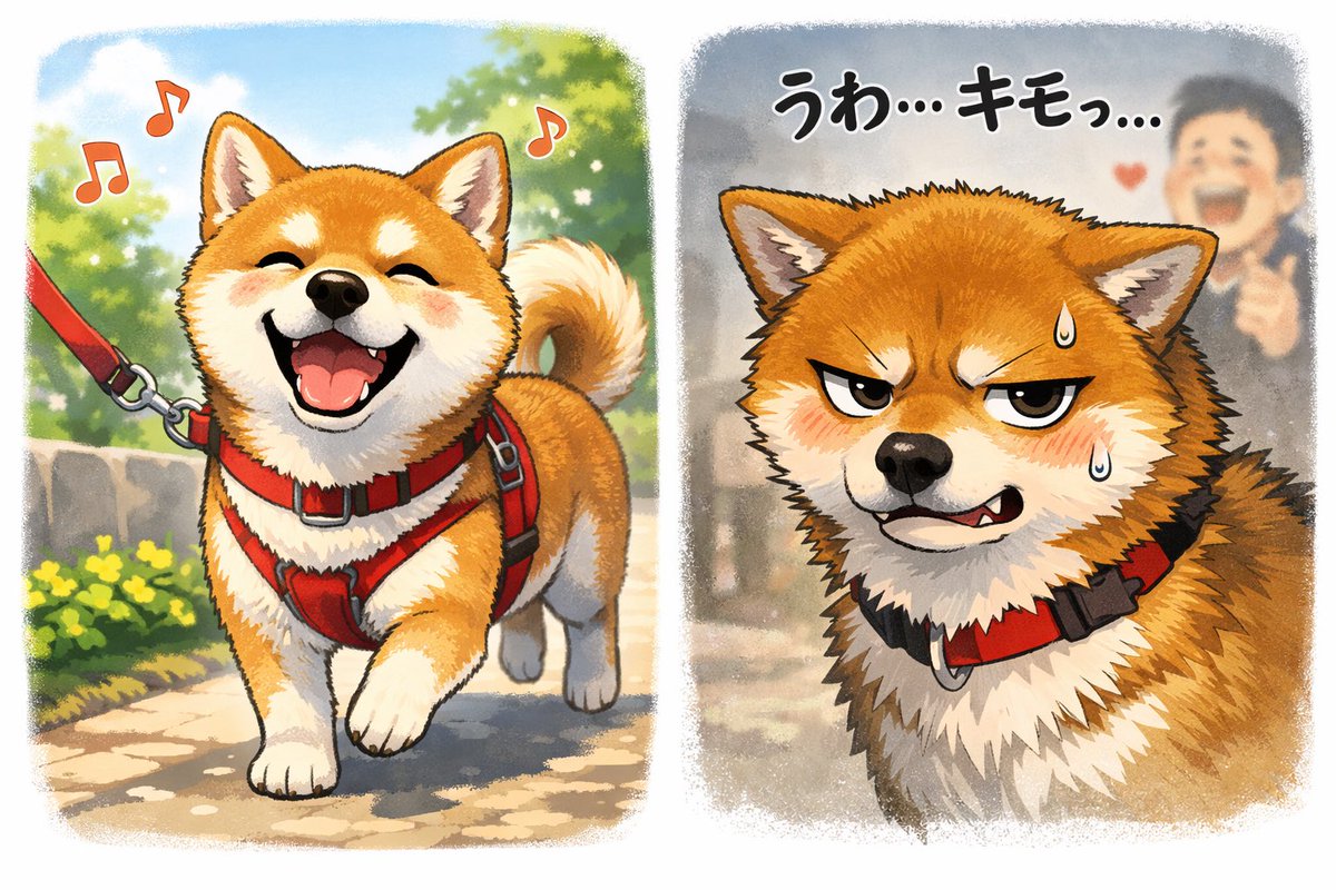 takeigo06091's tweet photo. こんばんは金曜日

笑顔で散歩してる柴犬を見かけると可愛すぎて自分まで思わず笑顔になってしまう 

まあ柴犬の方は

 「何このおっさん、キモ！！」 

って思ってるかもしれないが https://t.co/i1Xi1uqRnU