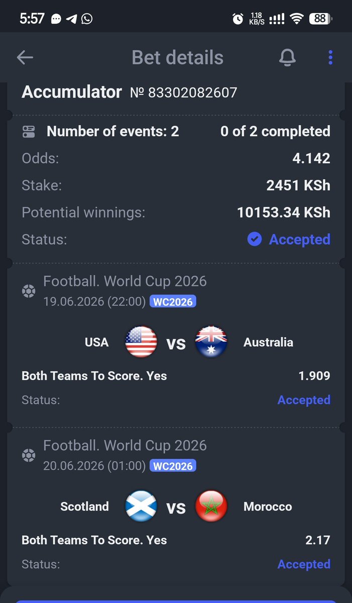 taita_apple's tweet photo. Goal Goal
Code 👉 TFVPL
#PARIPESA
#worldcup2026 https://t.co/nIRNGUC3ze