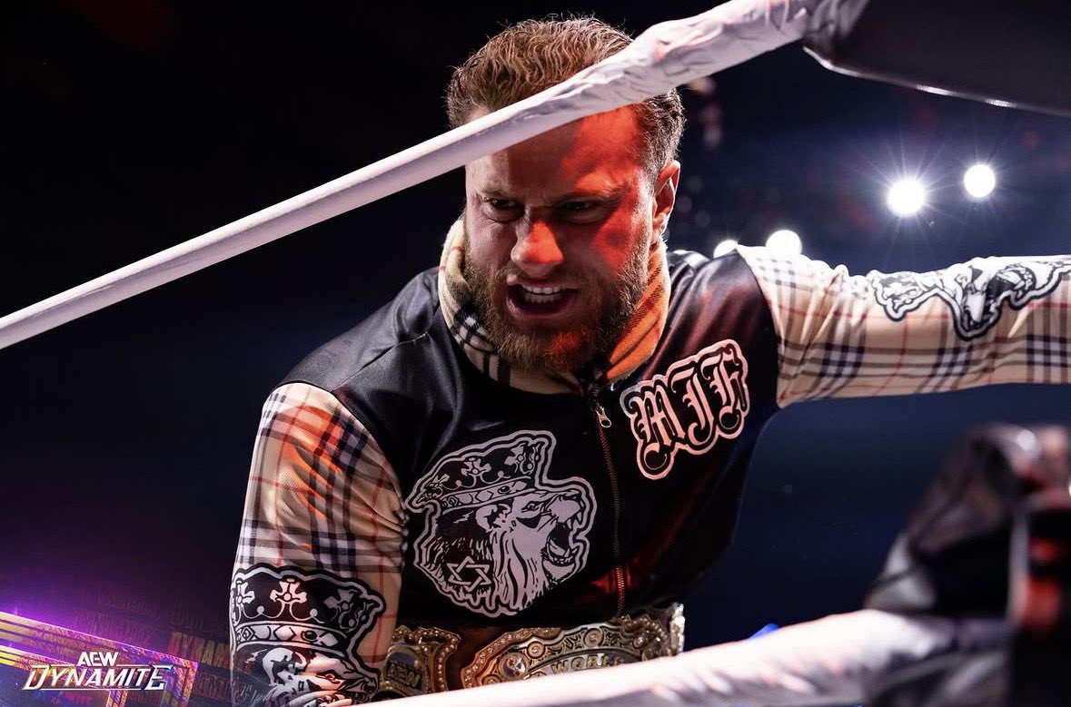 DevilIsBetter's tweet photo. You know what's funny? even tho I'm injured i still show up. because i'm the man around here it shows that nobody's on my level. 

All the boys want a shot at the triple b baby kiss that dream goodbye, the only way this title comes off me is if I'm dead.

#AEWDynamite https://t.co/Igqeu12Gvi