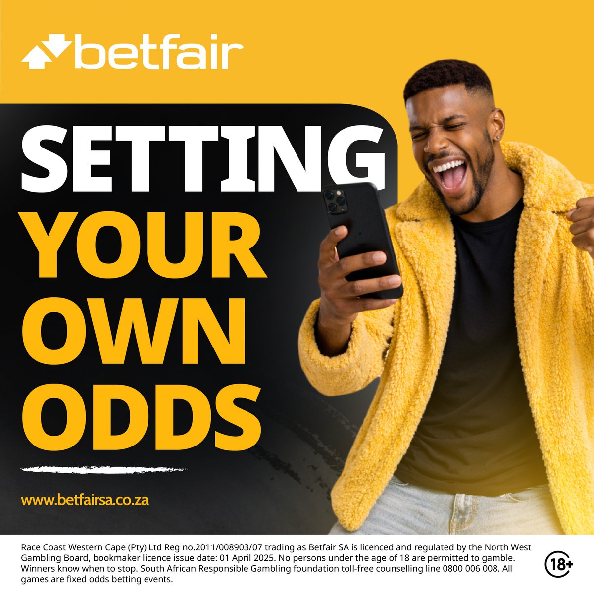 BetfairSA's tweet photo. Don’t settle for the odds you see.
With Betfair Exchange, you set your own price and trade smarter ⚡
No fixed odds — just control.

⚡ Set your price
⚡ Get matched
⚡ Maximise every bet
When the market moves fast, smart money moves faster.

#BetfairExchange #BetSmarter https://t.co/MYWJtAxH53