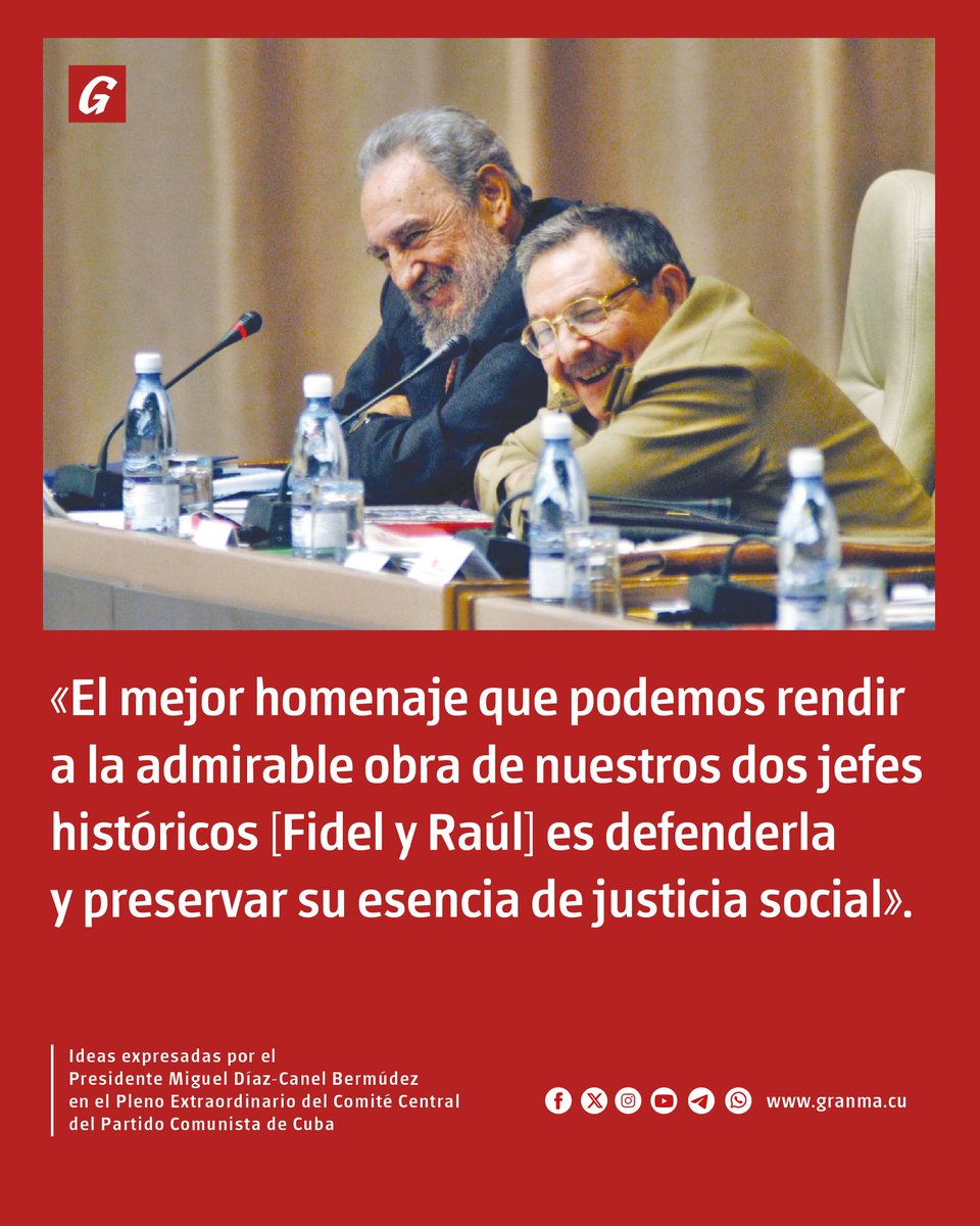 Granma_Digital's tweet photo. 🇨🇺 🗣️ Discurso pronunciado por Miguel Mario Díaz-Canel Bermúdez, Primer Secretario del Comité Central del Partido Comunista de Cuba y Presidente de la República.

Leer discurso aquí:
https://t.co/54cFhMKGfA
#LaPatriaSeDefiende https://t.co/kYA8ddIA40