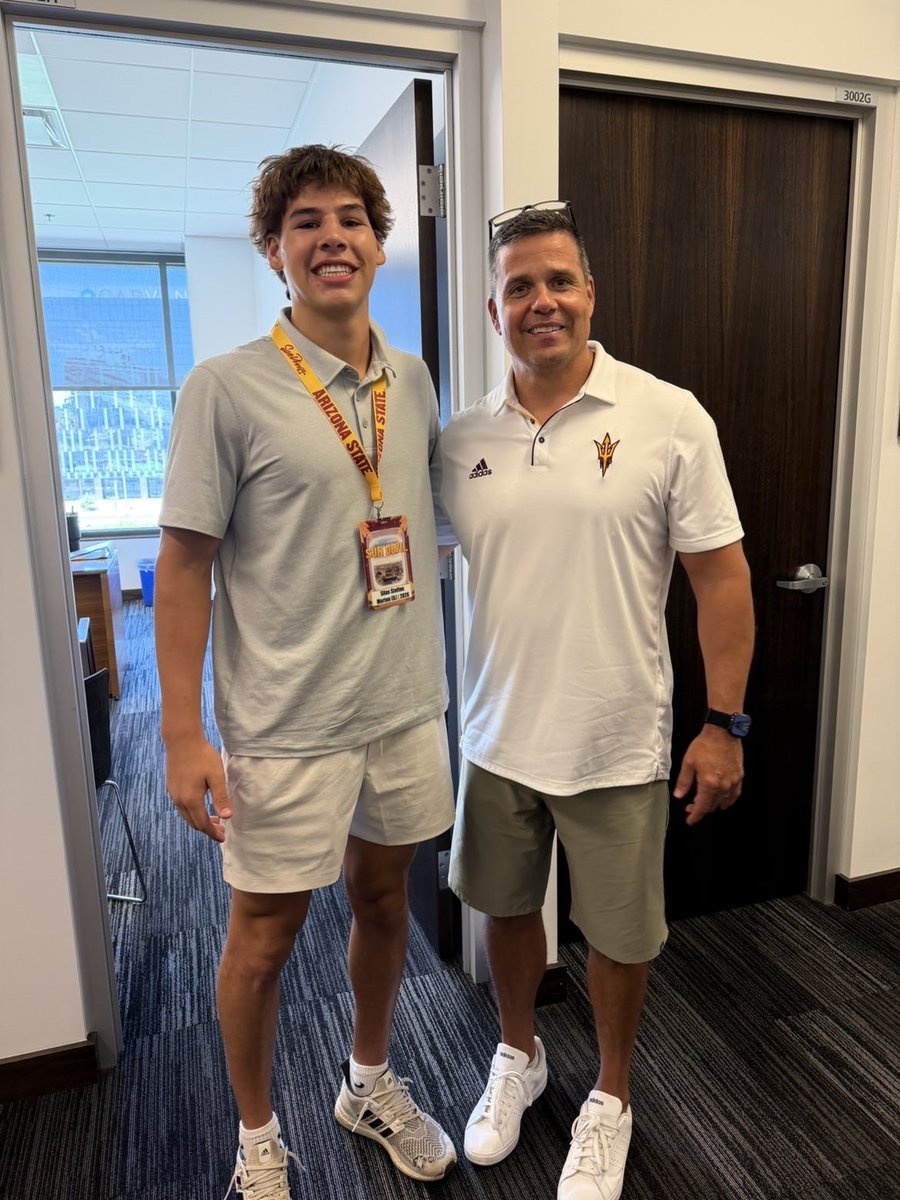 SilasSteffen26's tweet photo. Thankful for the opportunity to visit ASU this week. Grateful to the coaches and staff for taking the time to meet with me and my family.  #Safety #AGTG 
@23adamoneill @EDGYTIM @scottybscout https://t.co/miZqJzJ4Hu