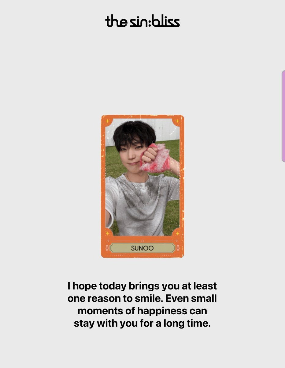 Tai4Jay's tweet photo. @sungwoncr Tirei o Sunoo ❤️

"Espero que hoje lhe traga pelo menos um motivo para sorrir. Mesmo pequenos momentos de felicidade podem permanecer com você por muito tempo" https://t.co/twM4rSw7Br