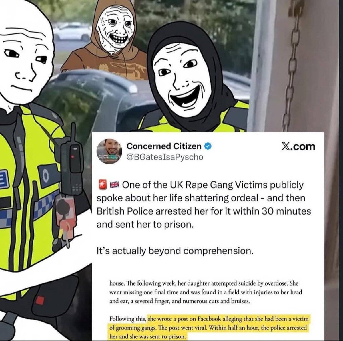 cynna_hatmaker's tweet photo. @realDonaldTrump please please we're begging you to do something to help the UK.
Keir is leading the rape gangs and invasion by not defending the British ppl.
Forget Cuba.... Liberate the UK!!! https://t.co/QVpbjWfOkh