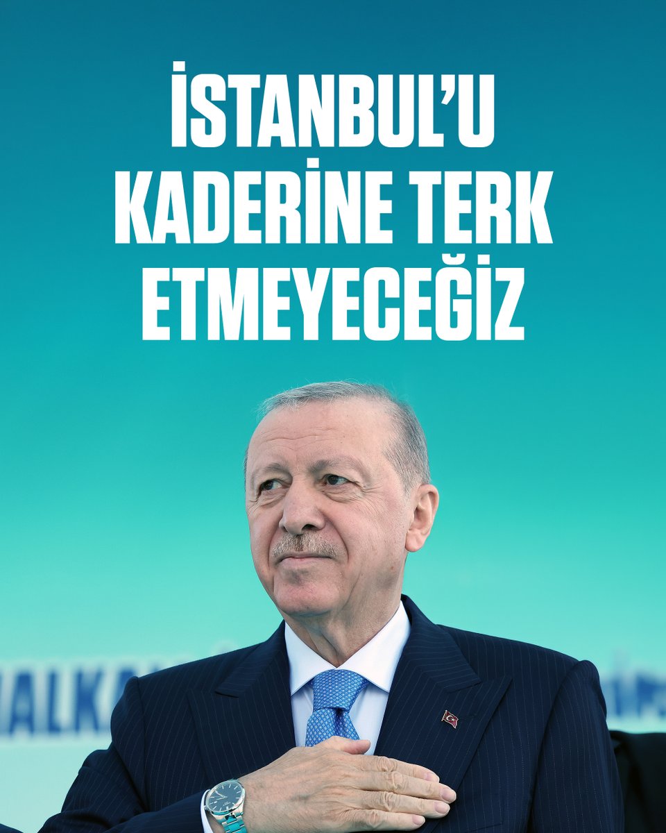 RTErdogan's tweet photo. Kim ne derse desin, İstanbul’u kaderine terk etmemekte kararlıyız.

İstanbul’un trafik başta olmak üzere sorunlar yumağı altında ezilmesine izin vermeyeceğiz.

Dünyanın göz bebeği olan İstanbul’u hak ettiği yatırımlarla buluşturmaya inşallah devam edeceğiz. https://t.co/B3uKiKCHNm