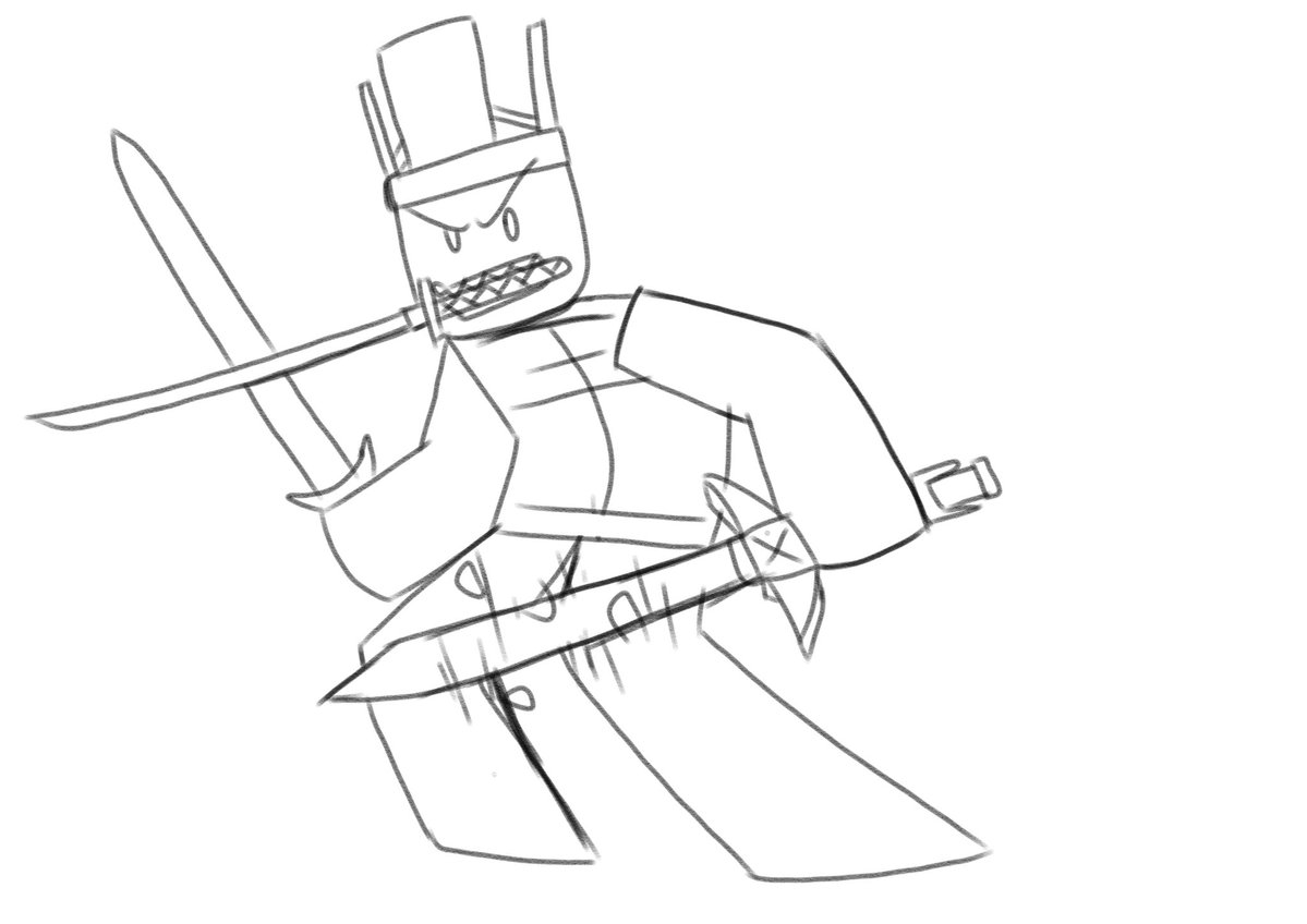 uhhhhidkzfc's tweet photo. //since 1x canonically owns 3 swords (Darkheart, Daemonshark and the Kernel Panic Katana) in the Roblox lore. Why hasn't anyone considered of making him wield 3-sword-style like Zoro https://t.co/JyiQznIryQ