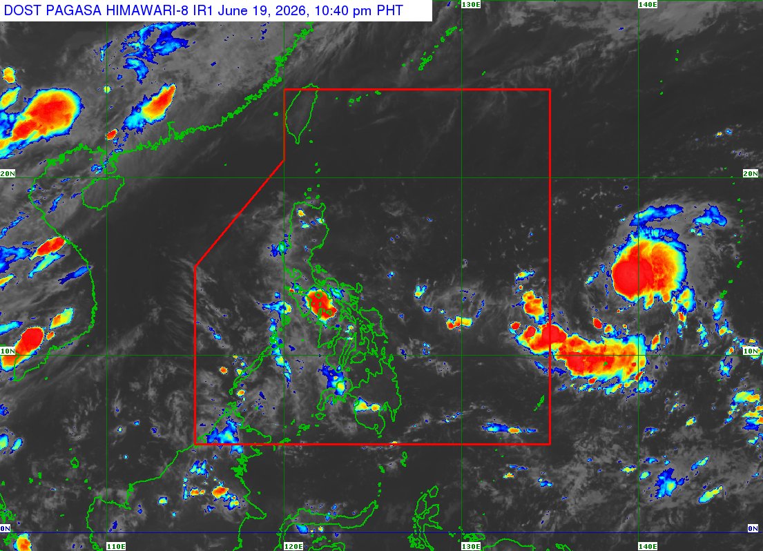 dost_pagasa's tweet photo. TROPICAL CYCLONE ADVISORY NR. 3
Tropical Storm 
Issued at 11:00 PM, 19 June 2026
Valid for broadcast until the next advisory at 11:00 AM tomorrow.

THE TROPICAL CYCLONE EAST OF SOUTHERN LUZON INTENSIFIES INTO A TROPICAL STORM. https://t.co/LQs1YbZQnx