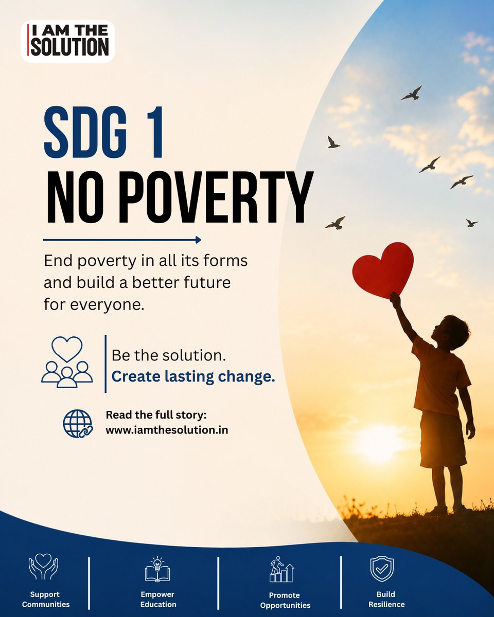 iamtsofficial's tweet photo. Poverty isn't just a lack of income.

It's a lack of opportunity.

Ending poverty means creating access, empowerment, and pathways to a better future.

https://t.co/q2C7VEHTlW

#IAmTheSolution #SDG1 #NoPoverty #SocialImpact #SustainableDevelopment #IndiaPossible https://t.co/o1GOZZzAPS