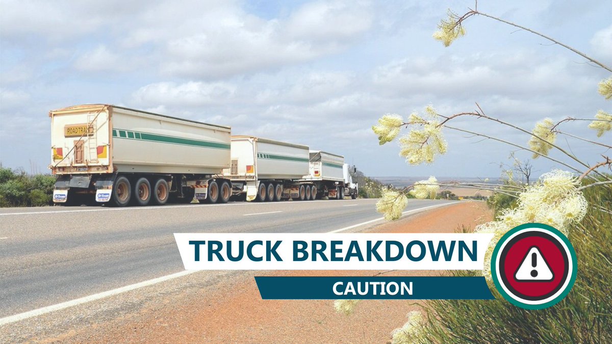 WA_Roads's tweet photo. Great Northern Hwy EXERCISE EXTREME CAUTION near Dewars Pool - Bindoon Rd, Bindoon, due to truck breakdown
#waroads https://t.co/IYE5OiLhbZ https://t.co/zwOBMhqQgR
