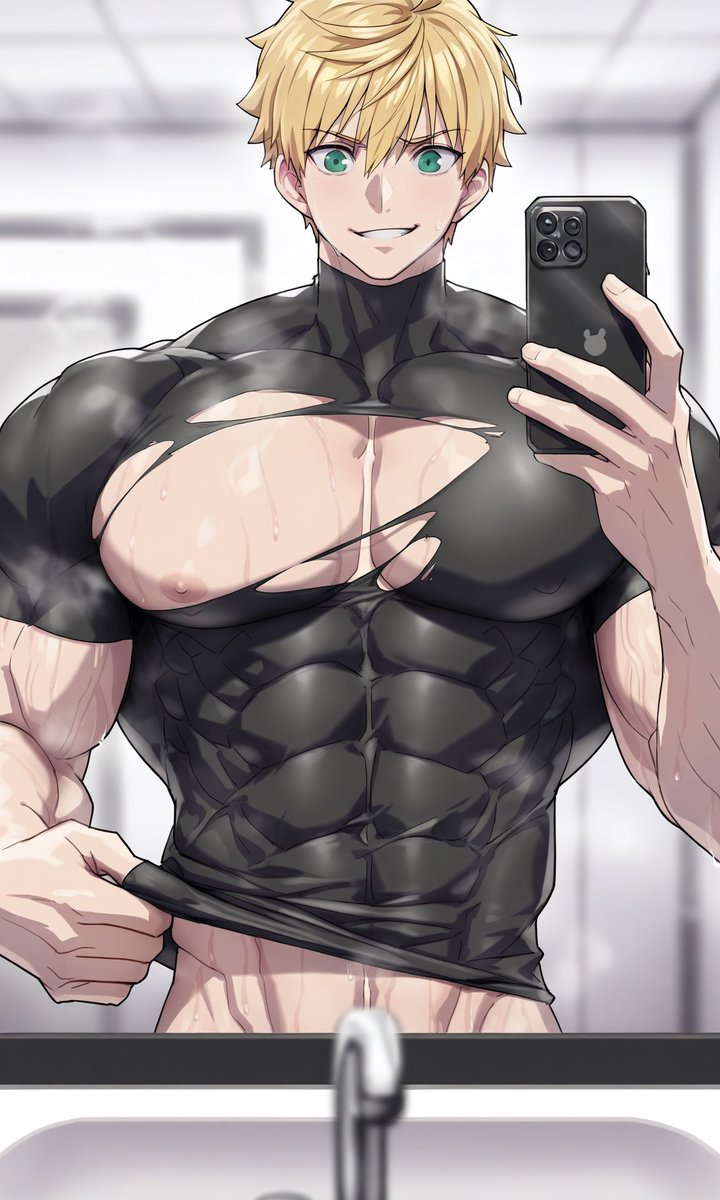 Teru003's tweet photo. His muscles got too big~

#ArthurPendragon #fgo #FateGrandOrder #bara https://t.co/JqoZAvUuxj