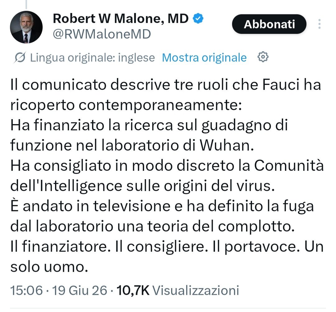 Livythinker's tweet photo. Il dott. Malone qui ha descritto il ruolo di Fauci nel Sars-Cov-2 https://t.co/3qMA0DQNSD