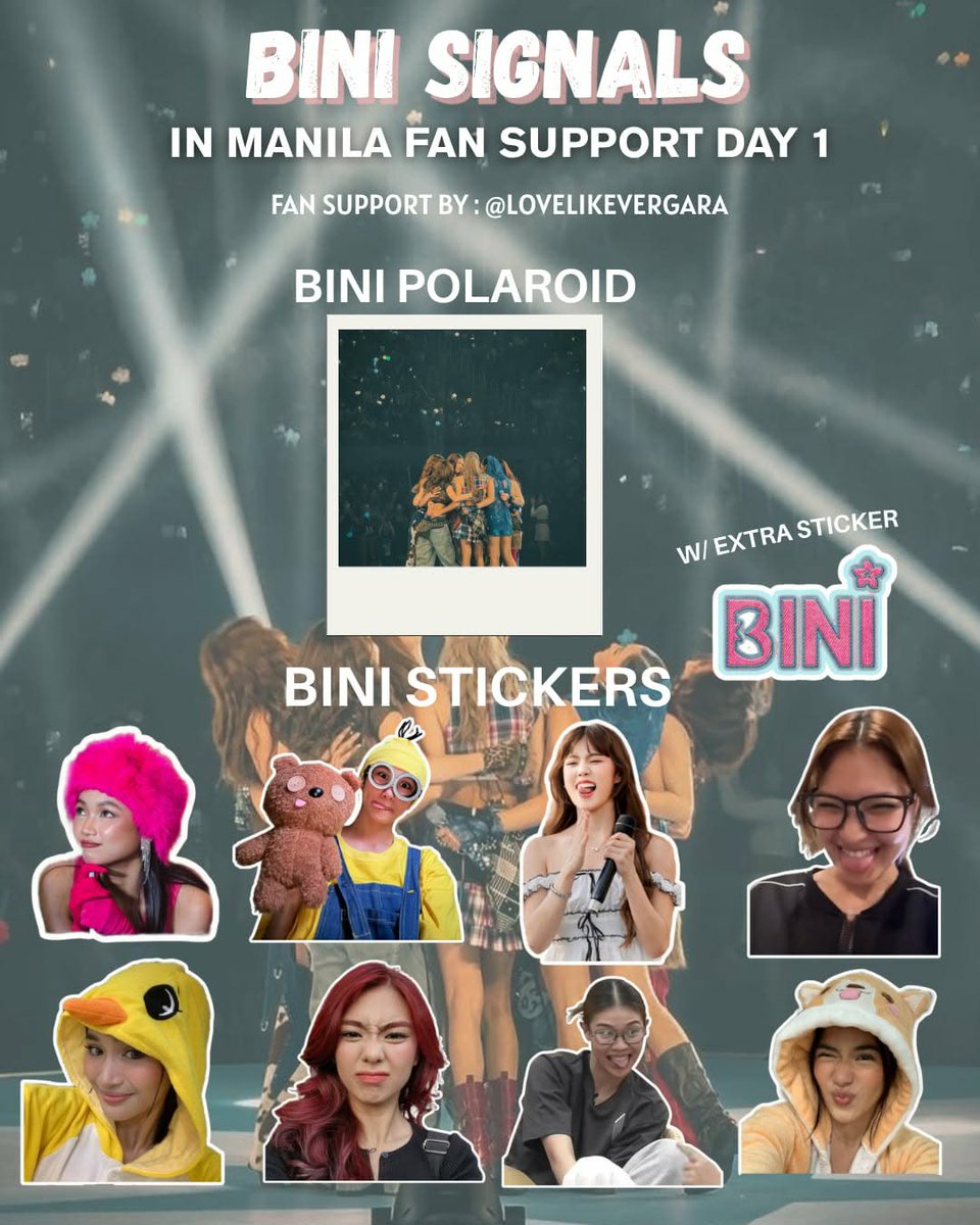 lovelikevergara's tweet photo. BINI Signals Manila Day 1 Fan Support by @lovelikevergara 

- mbf ( not mandatory ) like &amp; rt 
- no no dumog &amp; no no pili 
- 1:1 ratio ( limited quantity ) 
- time &amp; loc tba + pakalat kalat lang me 
- open for on the spot trades

#BINISignals https://t.co/vLGpfm9Xl4